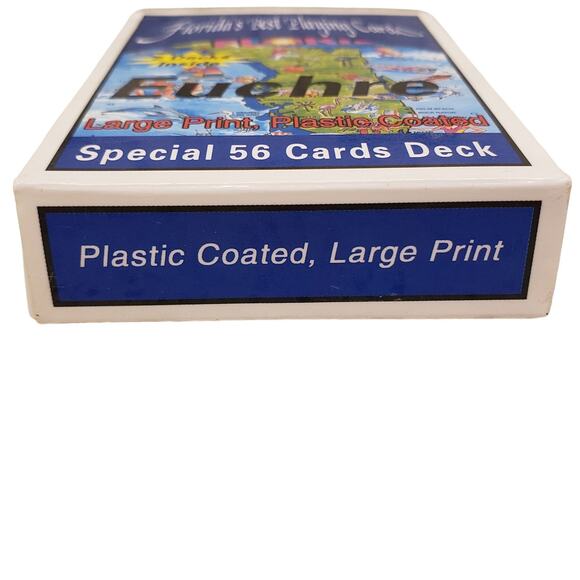 Euchre Playing Cards Large Print Special 56 Cards Deck Plastic Coated Used 2 Dks - Picture 4 of 5